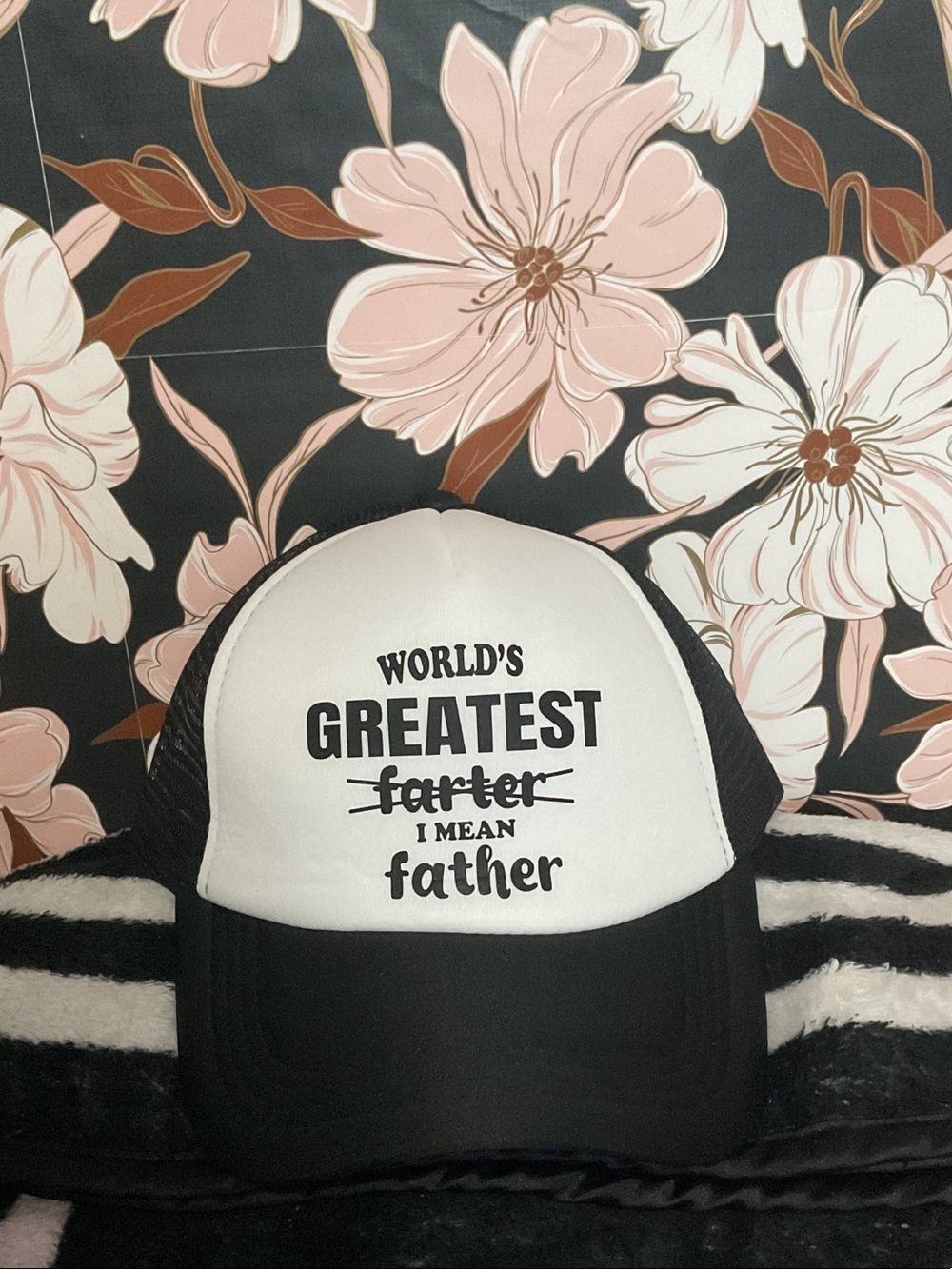 World's Greatest Father Black & White Trucker Hat